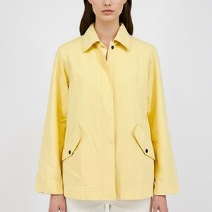 WEEKEND MAX MARA Yellow Cotton-Blend Zip-Front Rain Jacket